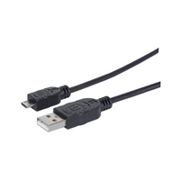 Cable USB A-Micro B 1.0M PVC Negro Manhattan (307161)