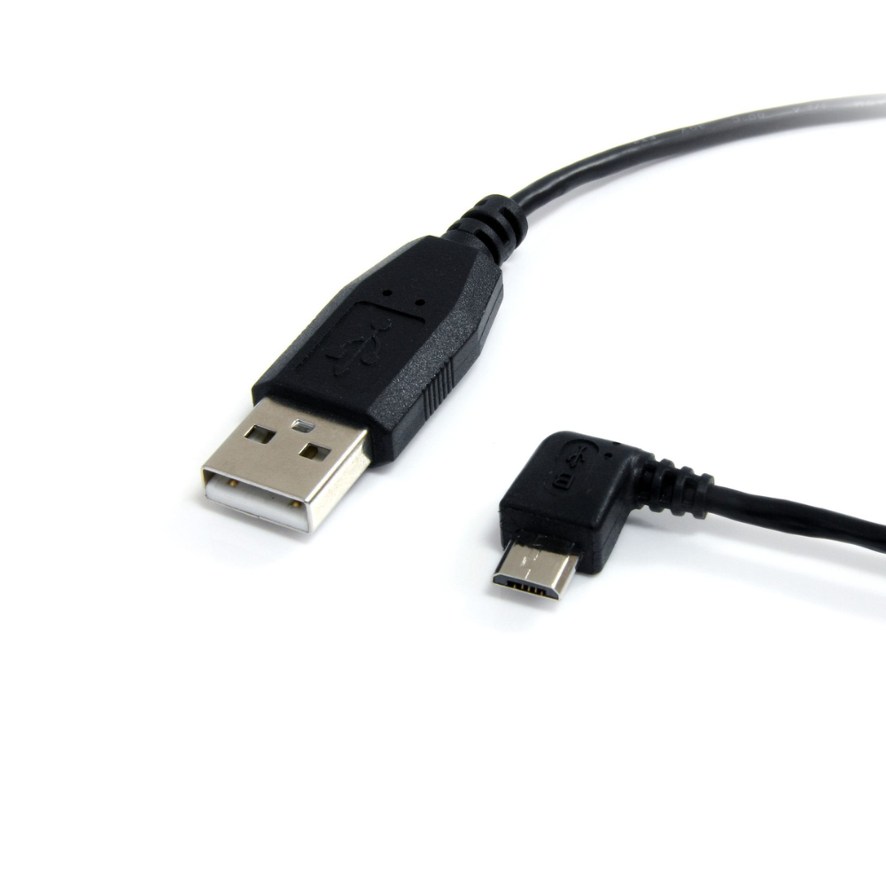Cable USB-A a Micro USB 1.8m 2.0 Acodado Izquierda Negro StarTech.com Mod. MICRO-USB-B