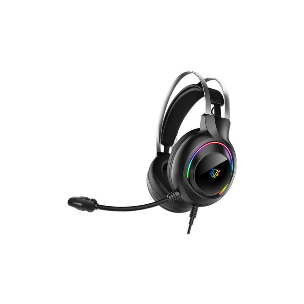 Audifonos Balam Rush Hesix II HS688 Azender Negro alambricos Over Ear Microfono Fijo Compatible con PC Dispositivos moviles Consolas RGB Jack 3.5 m