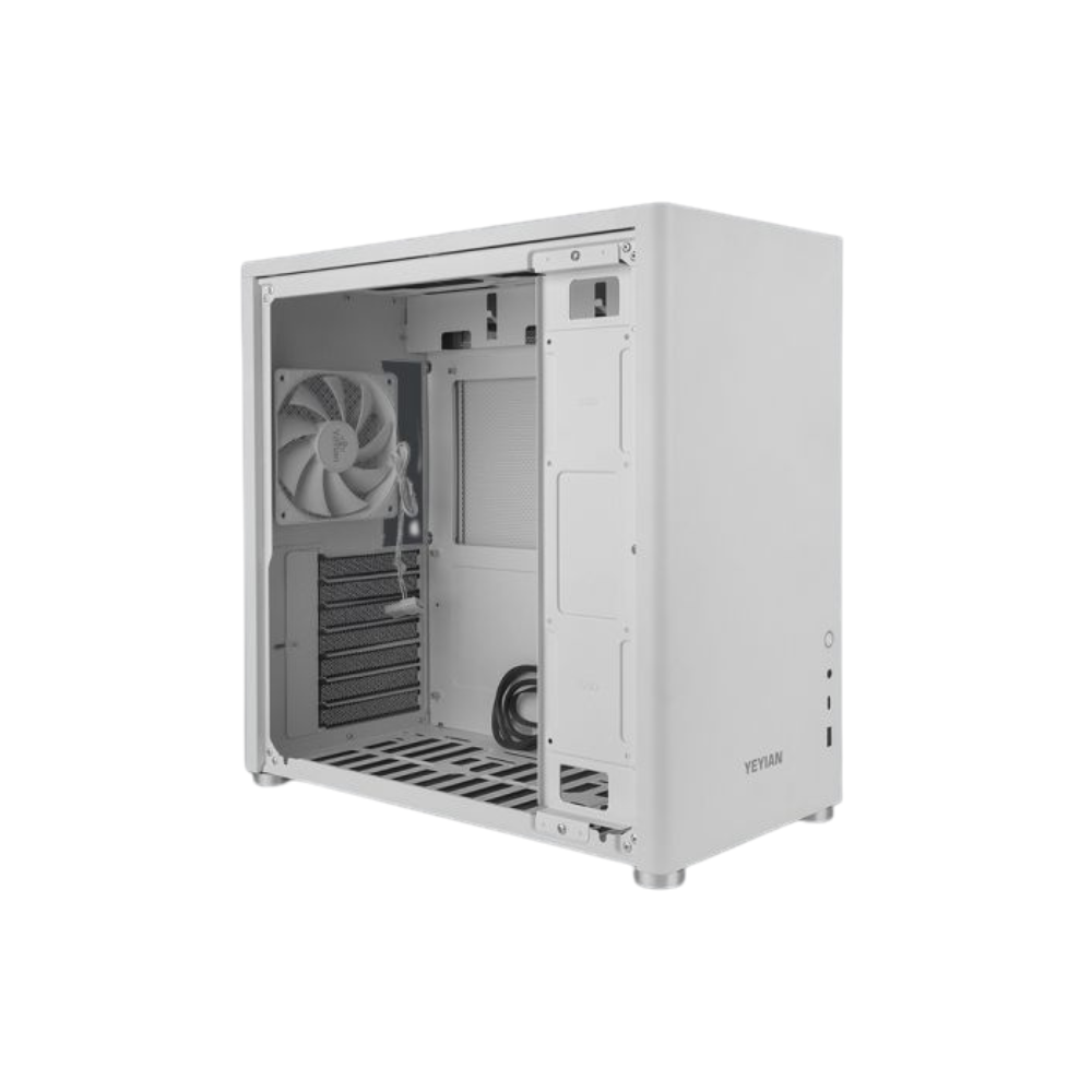 Gabinete Yeyian Gamer Hussar Plus ATX, USB-C, Cristal Templado, Blanco (YCM-ASHUS-01)