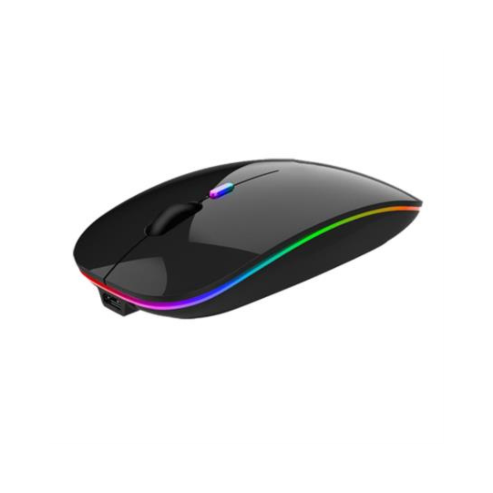 Mouse Nextep Inalámbrico Recargable Delgado/Silencioso, RGB, 1600 DPI, Negro NE-412N