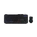 Kit gamer Naceb Teclado y Mouse alambrico Ergonomico retroiluminado color Negro USB