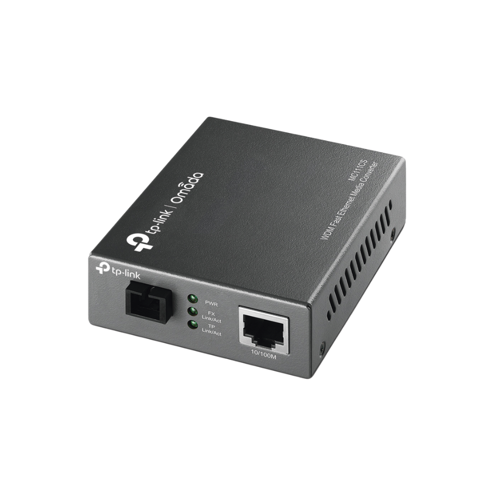 Convertidor Fibra optica WDM Monomodo SC, 1 Puerto RJ45 10/100 Mbps, Hasta 20 Km (Requiere MC112CS)