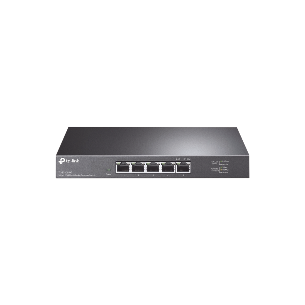 Switch Gigabit No Administrable 5 Puertos 100/1000/2500Mbps, Ideal para WiFi 6