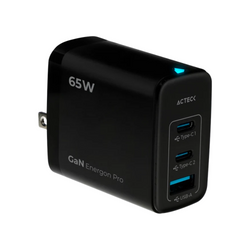 Cargador Turbo Acteck 65W con Tecnología GaN y 2 Puertos USB-C