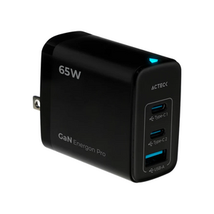 Cargador Turbo Acteck 65W con Tecnología GaN y 2 Puertos USB-C