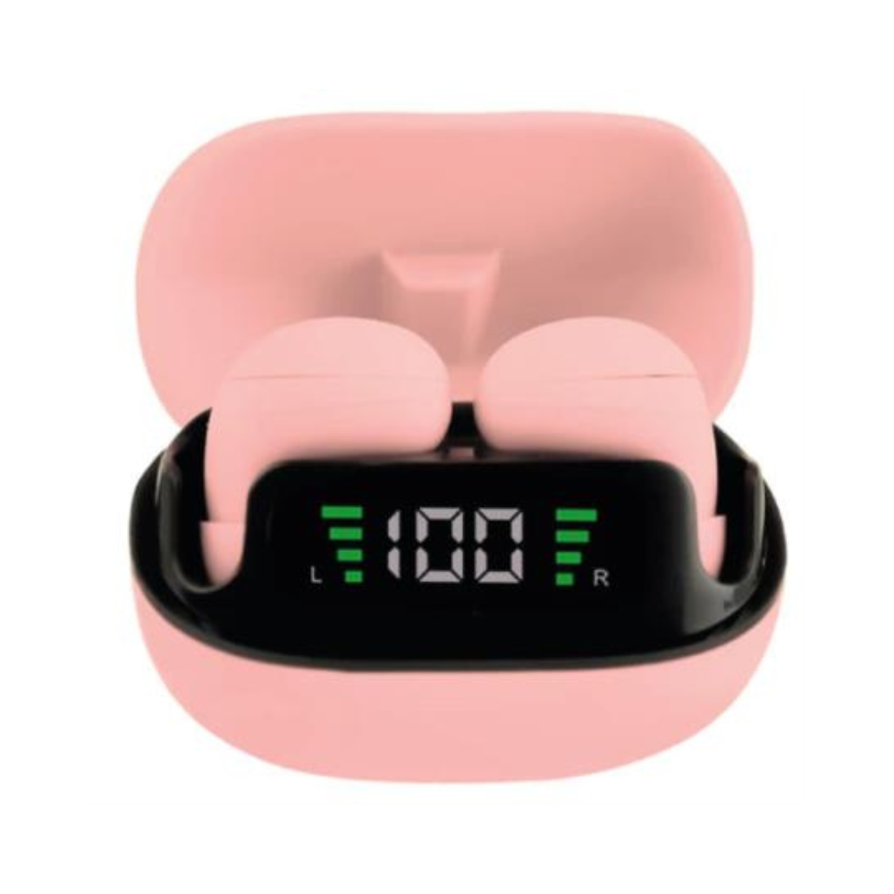 Audífonos Inalámbricos Perfect Choice TWS Mini Tiny Beats Indicador de Carga Rosa