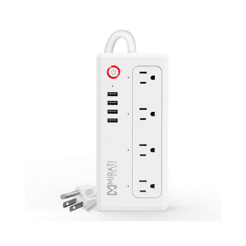Multicontacto Inteligente Mirati 4 Sockets 4 USB LED WiFi 2.4GHz 1800W Blanco