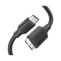 Cable USB C 3.0 a Micro B 1m Carga Rápida 5Gbps Datos Blindaje Compatible Disco Duro Portátil Seagate Nikon Canon