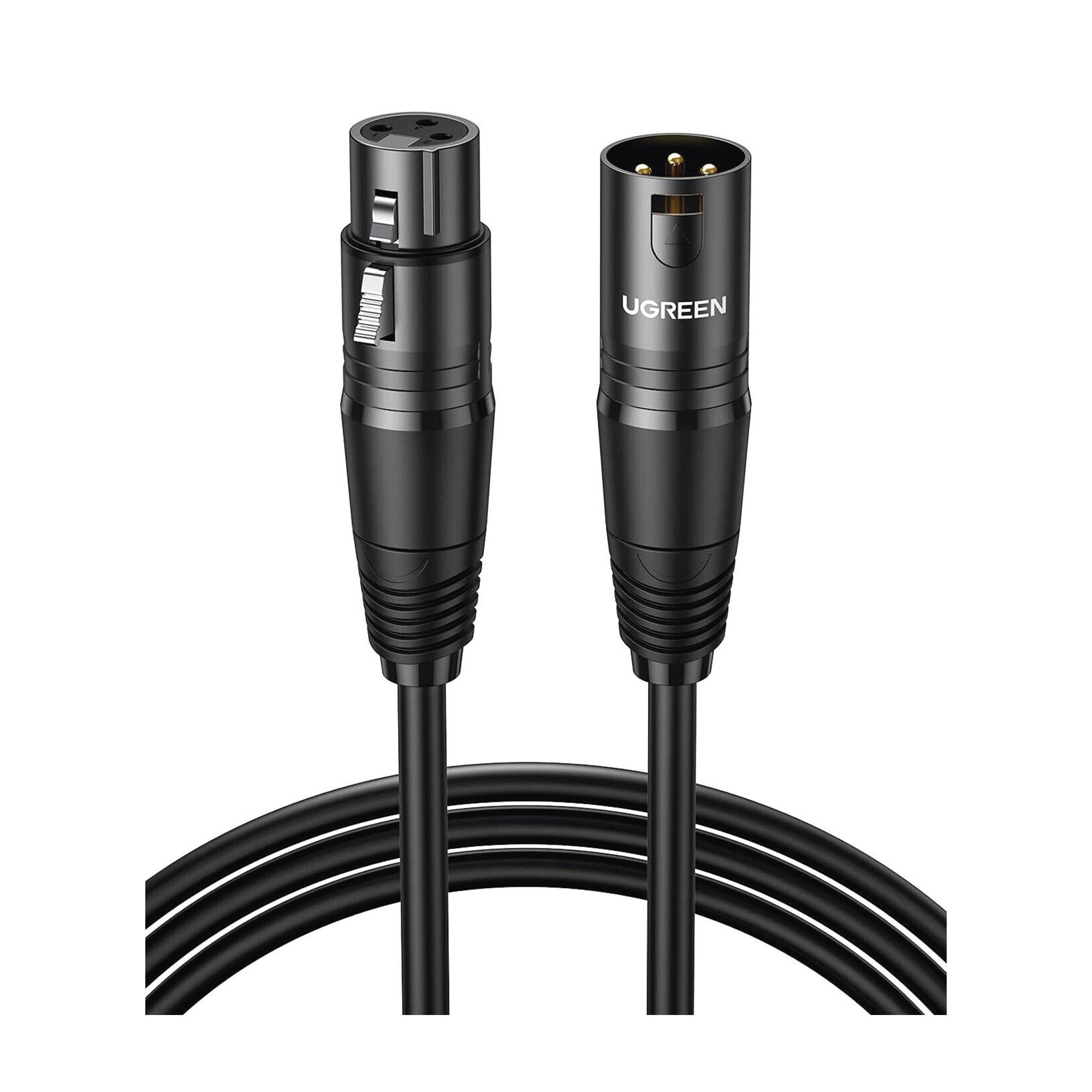 Cable Micrófono XLR Canon Macho Hembra 15m Plug and Play Antinterferencias Triple Blindaje Alta Calidad Negro