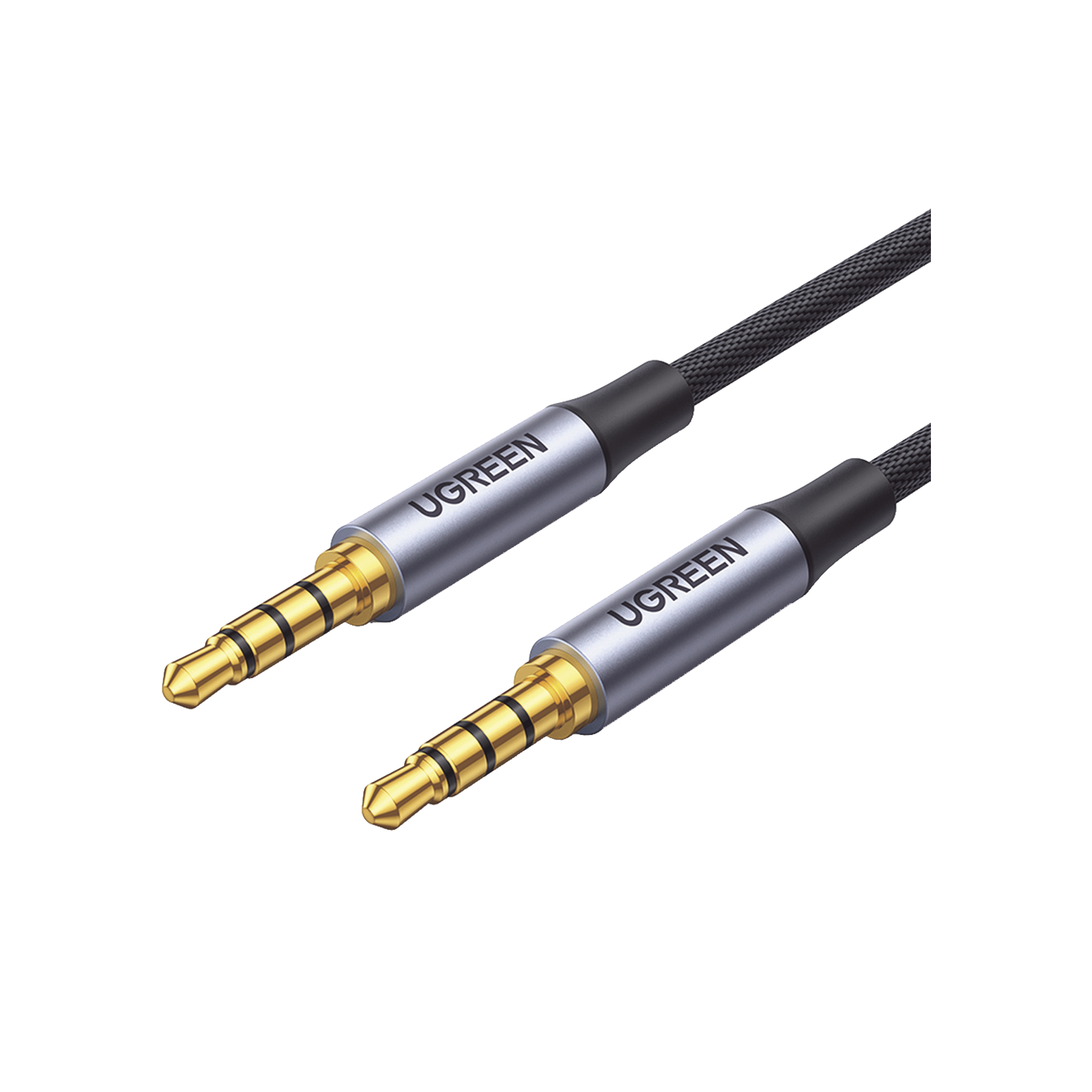 Cable Auxiliar 3.5mm Audio Estéreo Cobre Esmaltado Aluminio Azul Nylon Trenzado Micrófono 2m