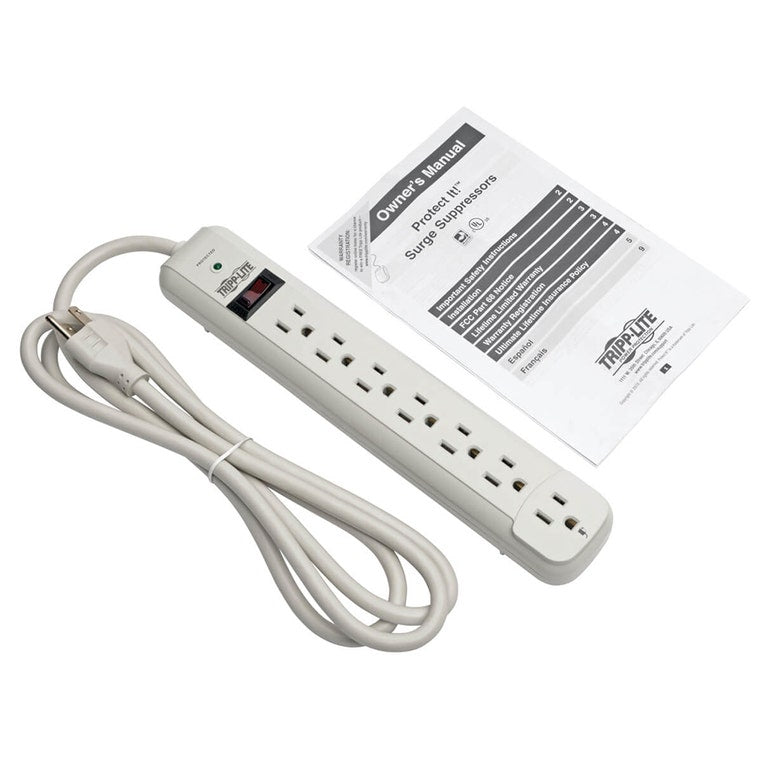 Supresor de picos TrippLite STRIKER Protect It! con 7 contactos NEMA 5-15R 1080 joules 15A cable de 1.83m