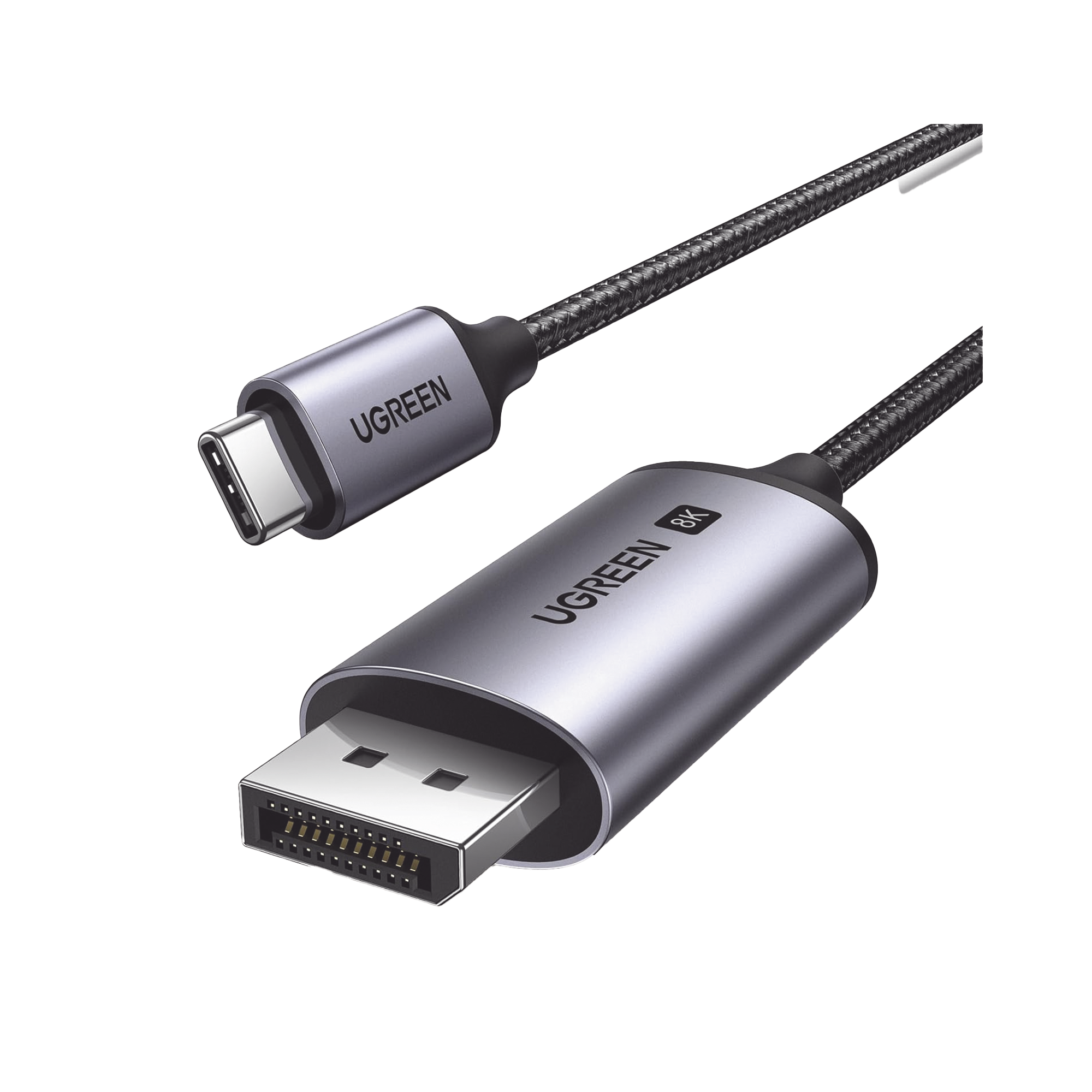 Cable USB C a DP 1.4 3m Thunderbolt 3 4 8K60Hz 4K240Hz HDR10+ eARC DTS 3D ALLM VRR FreeSync GSync Aluminio Nylon Niquelado Blindaje