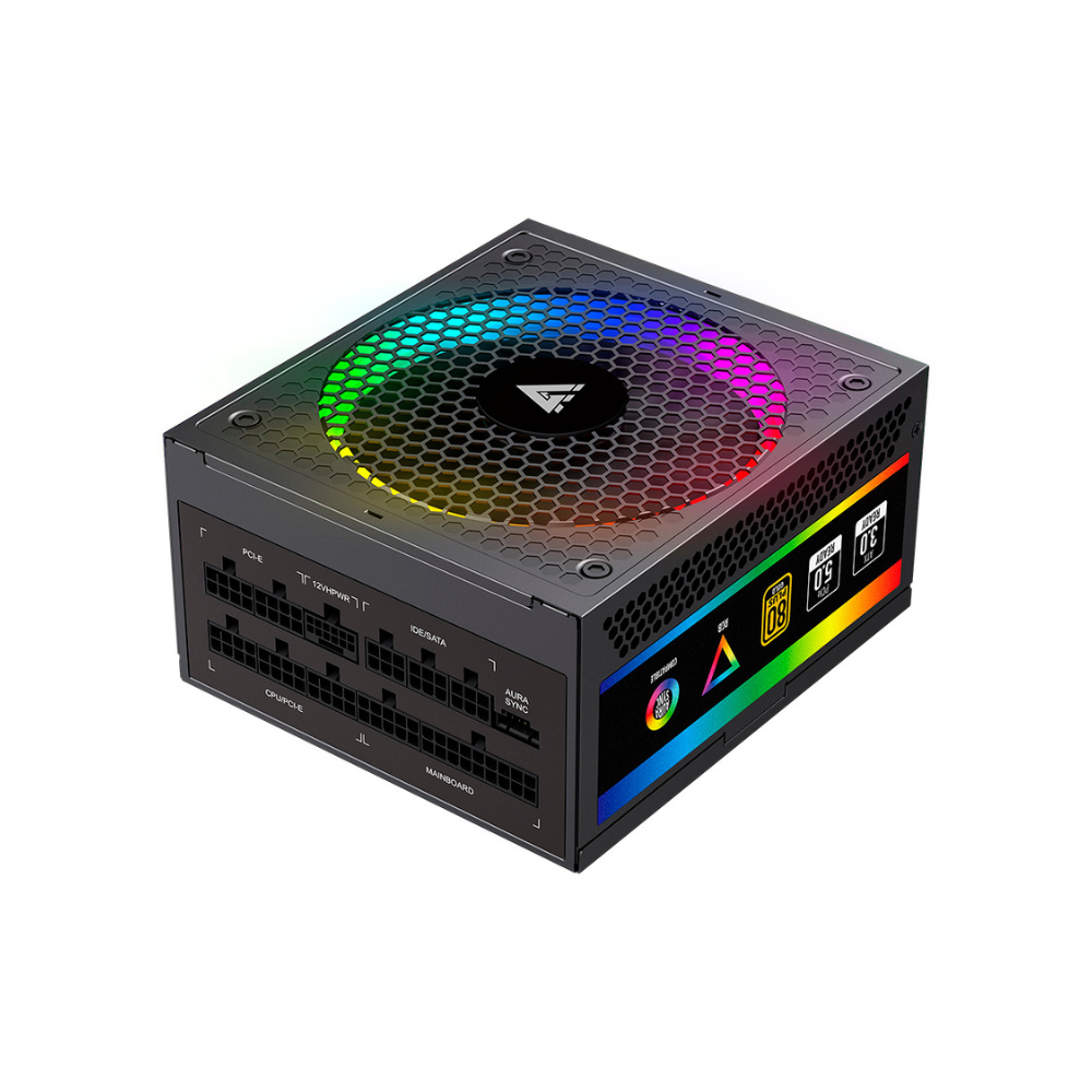 Fuente de Poder Game Factor Full Mod RGB 1050W 80P Gold 12VHPW 600W PS