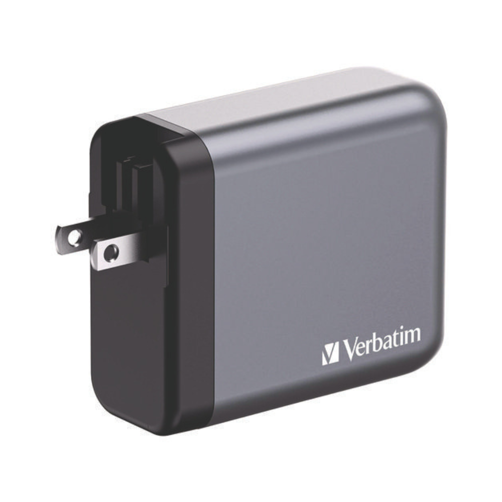 Cargador de Pared Verbatim GaN 140W, 2 Puertos USB-C PD 140W, 1 Puerto USB-C PD 20W, 1 Puerto USB-A QC 3.0