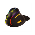 Mouse Nextep Inalámbrico Vertical Recargable, Ergonómico, 7 Botones, 2400 DPI, RGB, Negro NE-482