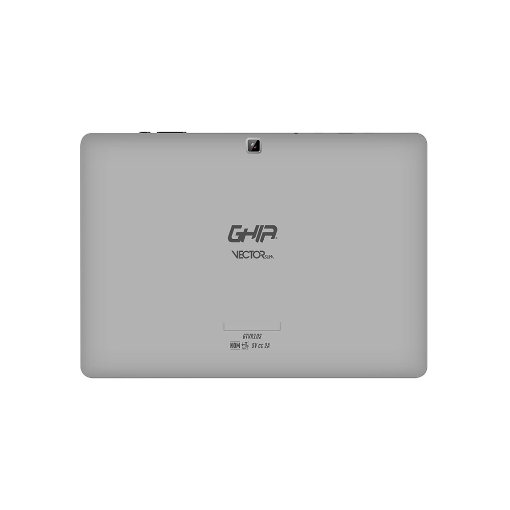 Tablet Ghia 10.1 Vector Slim, Quad Core A100, IPS, 1GB RAM, 16GB, Doble Cámara, WiFi, Bluetooth, 5000mAh, Android 10, Gris