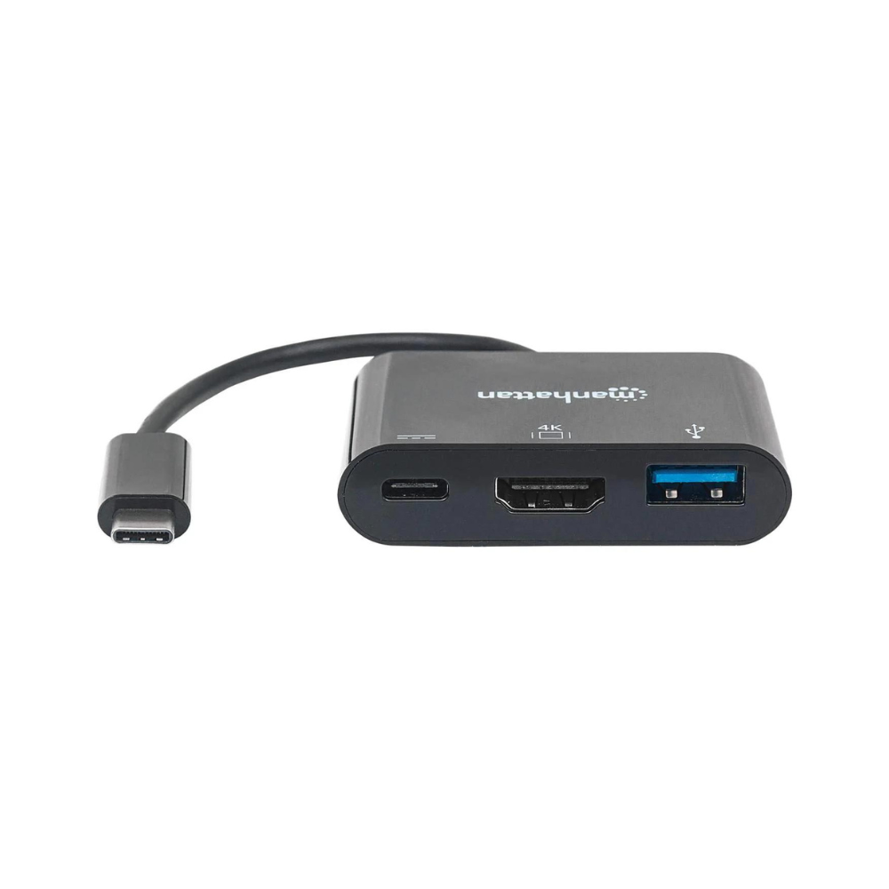 Convertidor de Video Manhattan USB-C a HDMI-H + USB 3.0 + USB-C (152037)