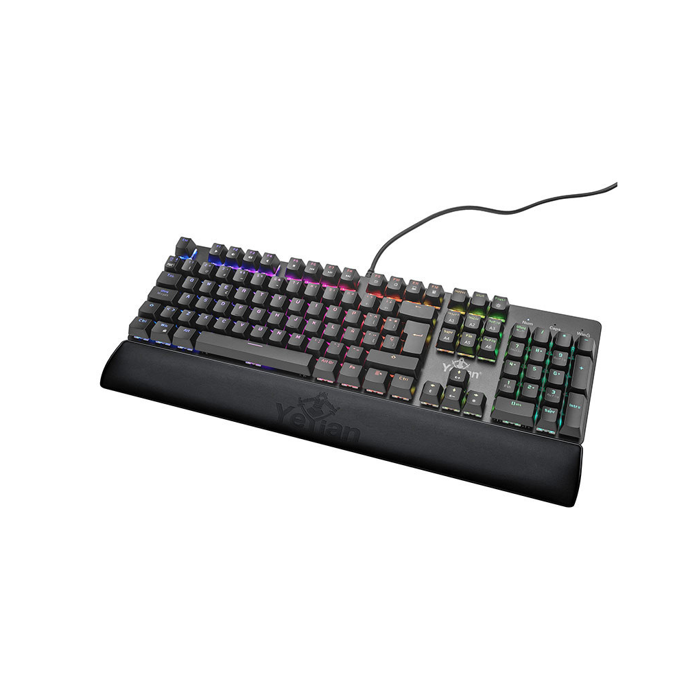Teclado Gamer Yeyian YKM-ERGB-03 Kusari Mecánico Switch Café RGB