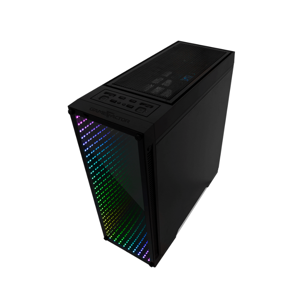 Gabinete Game Factor ATX/Micro ATX con Panel de Cristal Templado y Ventilador RGB CSG601