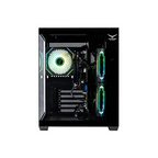 Gabinete Naceb gamer con ventana M-ATX con 3 Vnetiladores RGB color Negro