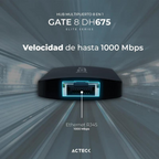 Hub Acteck USB-C 8 en 1 4K HDMI + Ethernet + 3 USB-A 3.0 + SD/TF + USB-C (AC-934626)