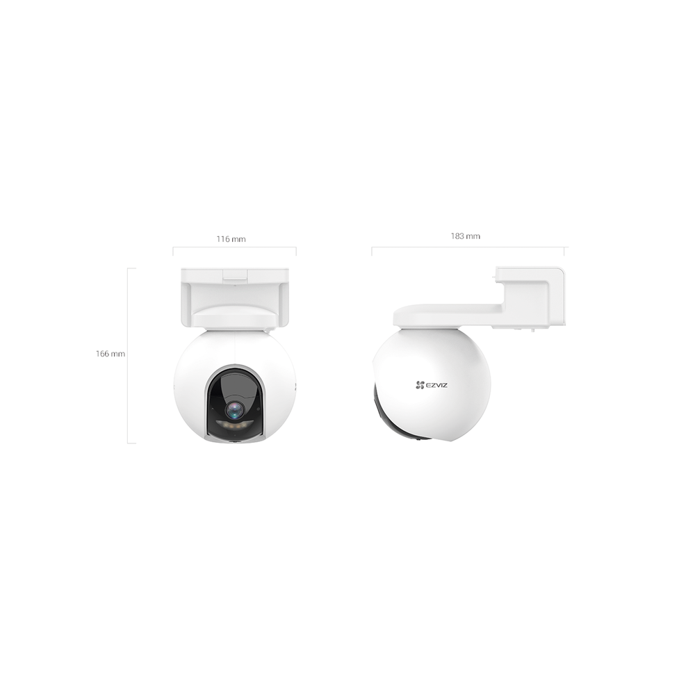Camara PT Wi-Fi con Bateria Recargable (Sin Cables), 2K Plus (4 Megapi­xeles), Compatible con Panel Solar CS-CMT-SOLARPANEL-C, Seguimiento Inteligente, Vision Nocturna a Color, Deteccion Humana, Uso Exterior