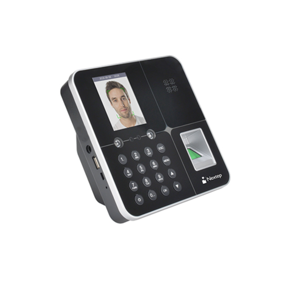 Reloj Checador Nextep Facial y de Huella Digital, con Fuente de Poder, Negro NE-234