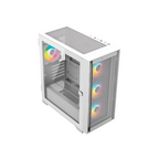 Gabinete Balam Rush Twin Mate 6000B Media Torre Blanco Cristal 4 Ventiladores ARGB Mini ATX / Micro ATX Sin Fuente Panel Frontal Intercambiable Cristal / Malla