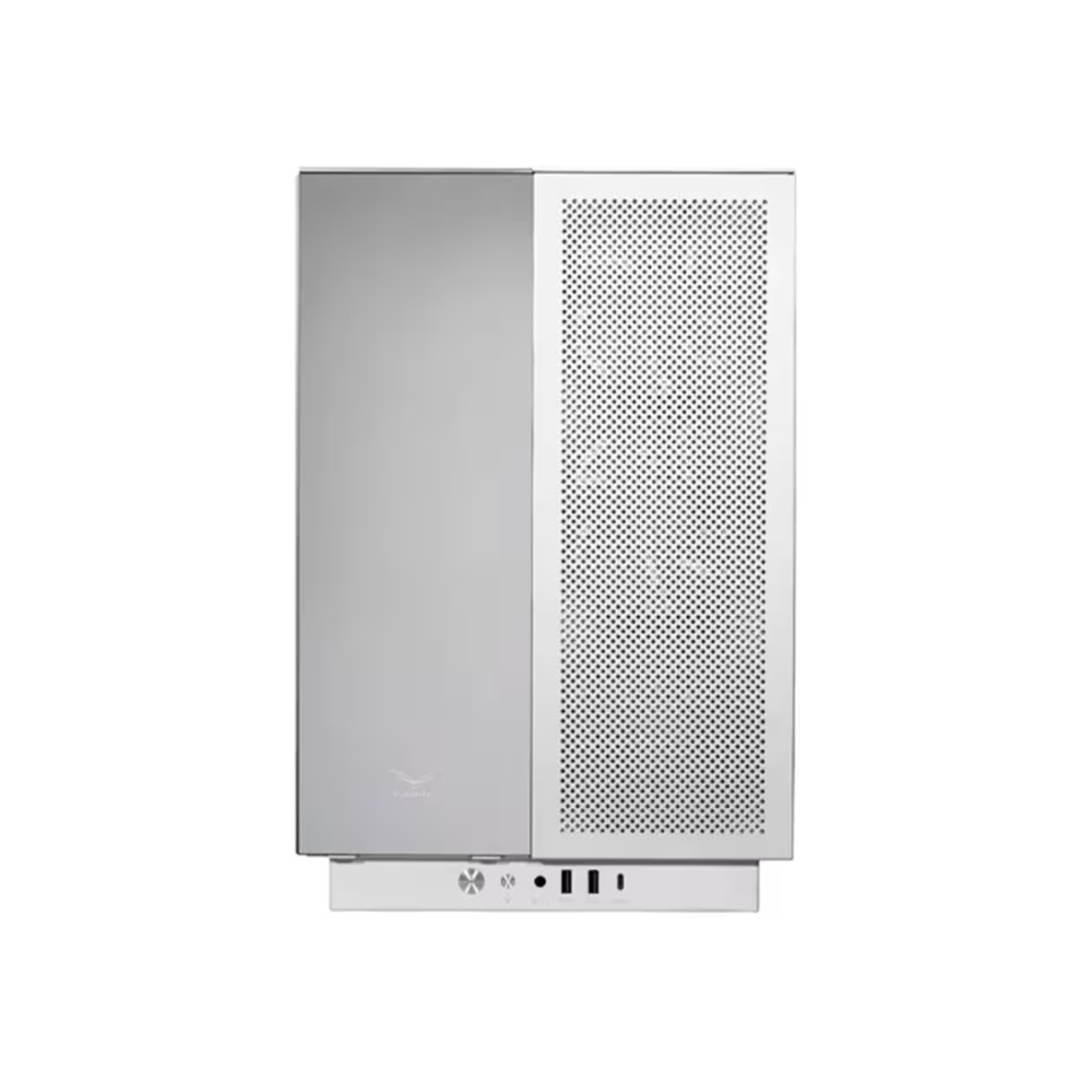 Gabinete gamer Naceb E-ATX de aluminio y cristal templado RGB 12x12 color Blanco