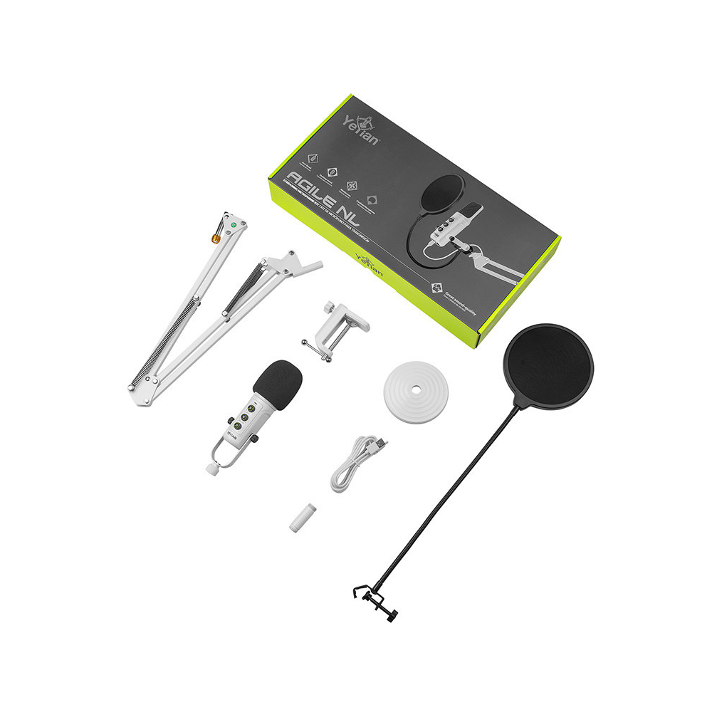 Kit de Micrófono Condensador USB Yeyian Agile NL Blanco (YSA-UCHQ-02)