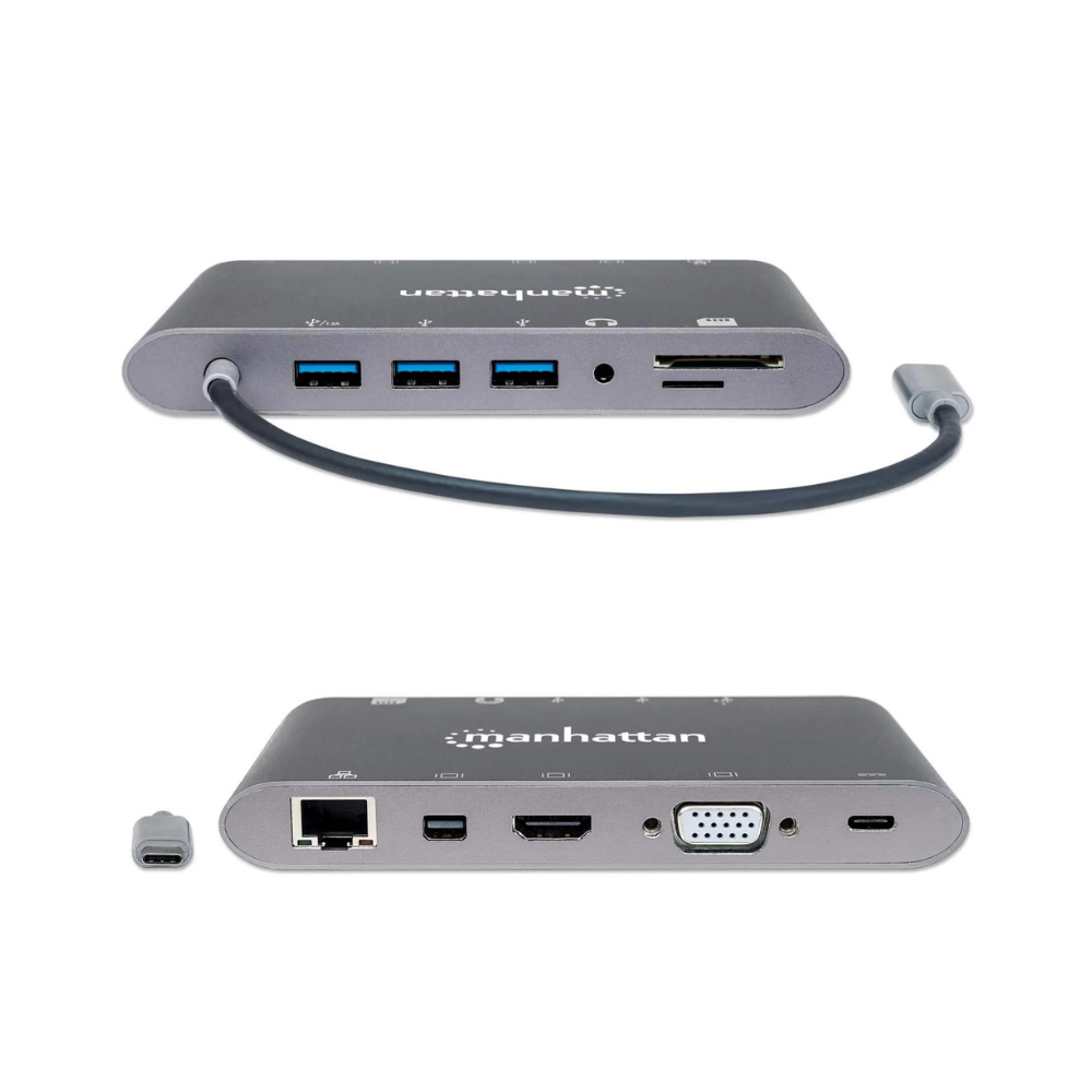 Convertidor Manhattan USB-C a HDMI/DP Mini/SVGA/RJ45/3.5mm (152808)