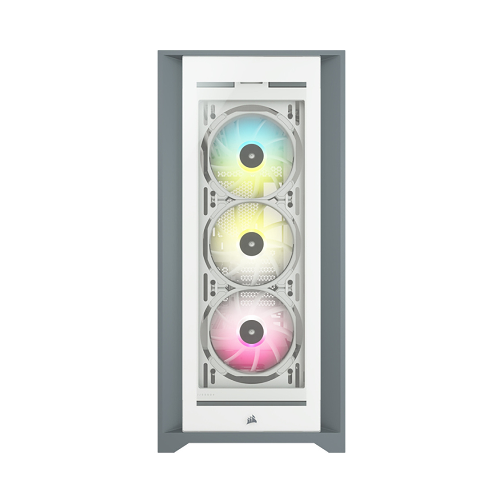 Gabinete Corsair ICUE 5000X RGB Blanco Cristal Templado ATX Semitorre 3 Ventiladores RGB Elite