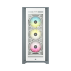 Gabinete Corsair ICUE 5000X RGB Blanco Cristal Templado ATX Semitorre 3 Ventiladores RGB Elite