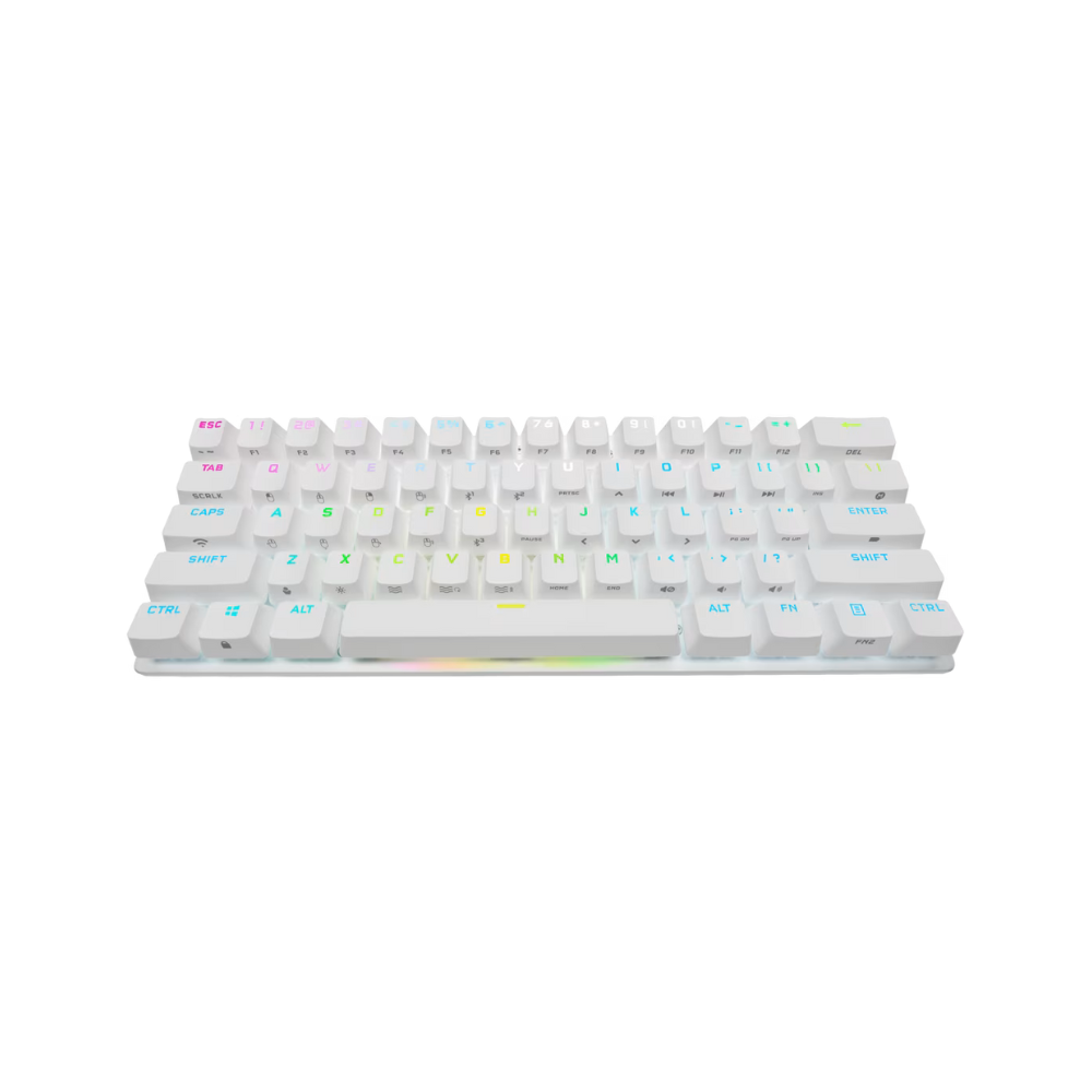 Teclado Mecánico Corsair K70 Pro Mini Inalámbrico RGB 60 Switch Cherry MX Rojo/Blanco