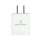 Cargador de Pared Perfect Choice, Carga Rápida USB 2 Puertos, Blanco 2.4A