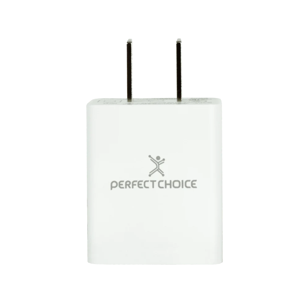 Cargador de Pared Perfect Choice, Carga Rápida USB 2 Puertos, Blanco 2.4A