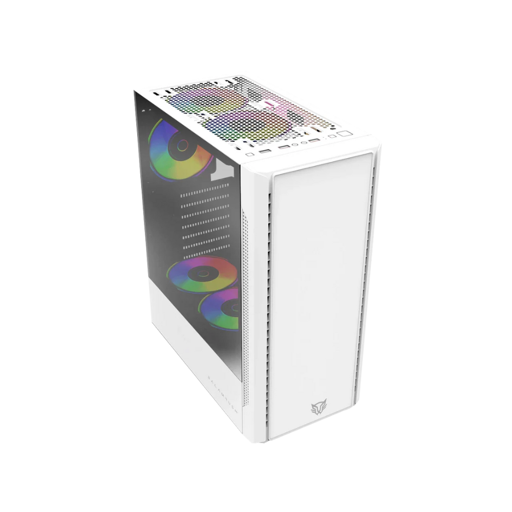Gabinete Balam Rush Nyx GI730 Blanco Mini Torre Max MB ATX Panel Izquierdo Con Cristal Frente Sólido Con Ranura 1xUSB 3.0 3 Ventiladores RGB