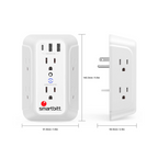 Supresor De Picos Smarbitt SBSS-BW6-3U, 1480J, 6 Contactos, Toma USB-A/USB-C