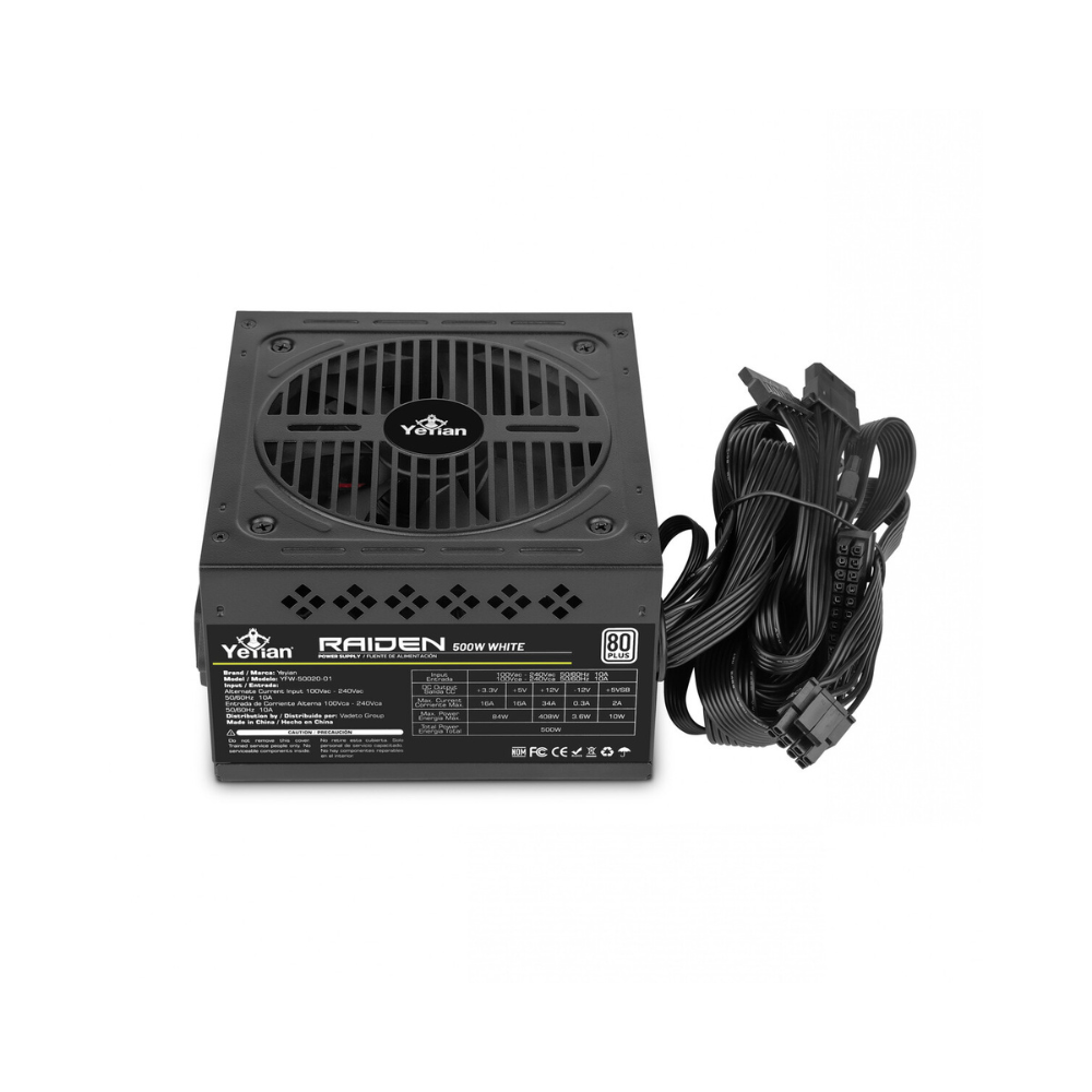 Fuente de Poder Yeyian 500W 80 Plus White ATX