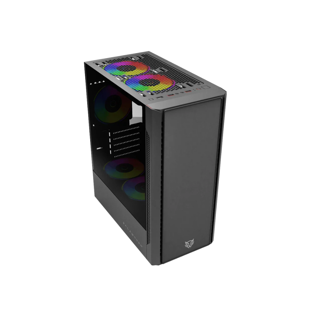 Gabinete Balam Rush Nyx GI730 Negro Mini Torre Max MB ATX Panel Izquierdo Con Cristal Frente Sólido Con Ranura 1xUSB 3.0 3 Ventiladores RGB