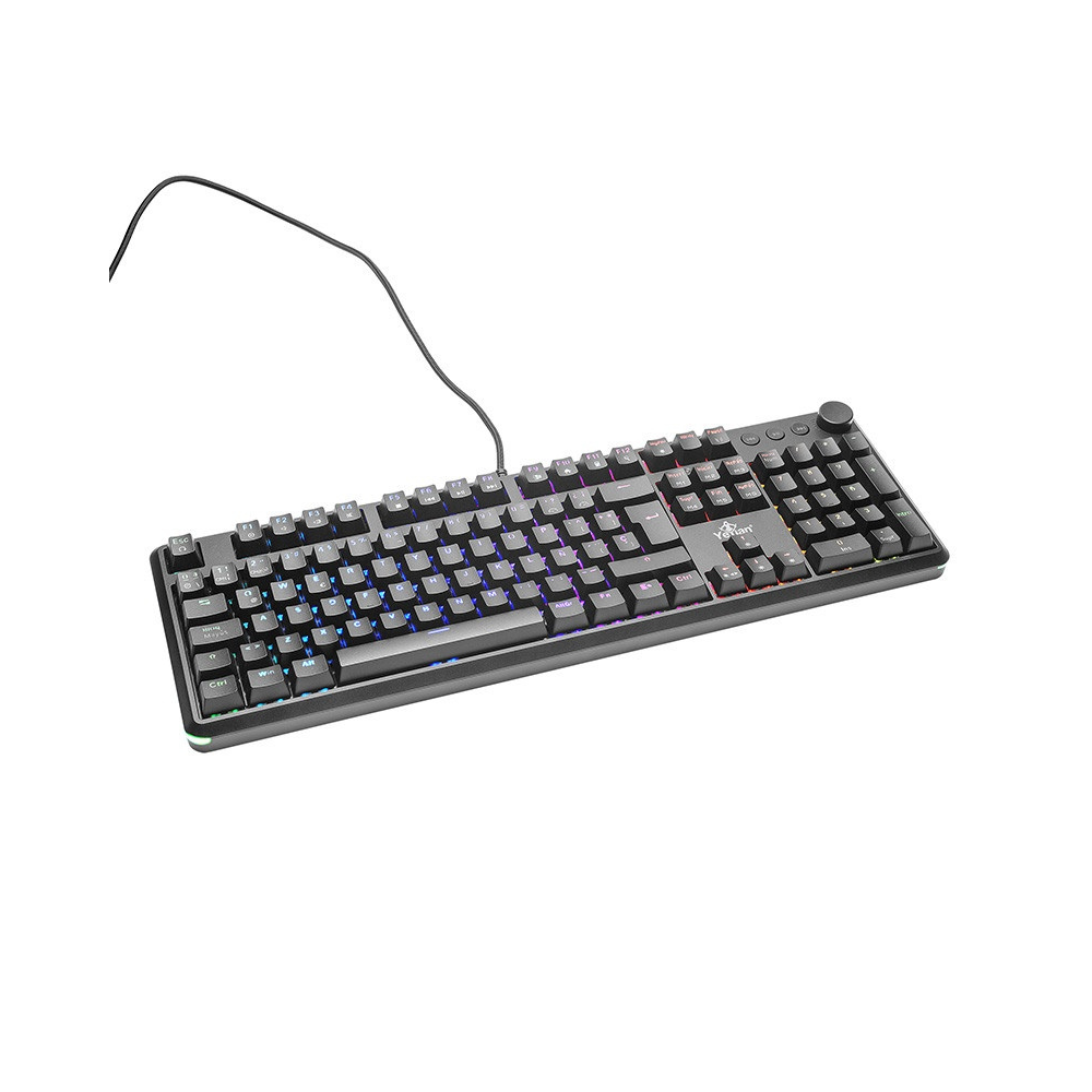 Teclado Gamer Yeyian YTM-28208B Asward S3000 Mecánico Switch Azul RGB