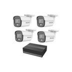 Kit TurboHD 1080P: DVR 4 Canales con Unidad de Almacenamiento eSSD de 300GB, 4 Cámaras Bala ColorVu con Micrófono Integrado, Fuente de Poder y Accesorios de Instalación