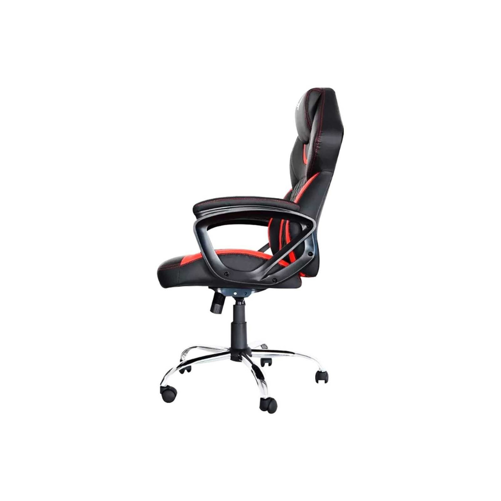 Silla gamer Naceb tank color Negro con Rojo de piel sintetica vinil altura y respaldo ajustable
