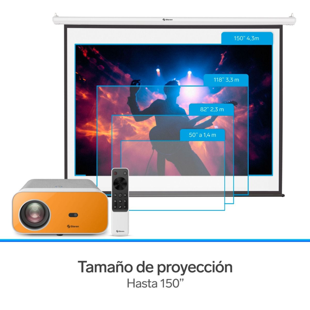 Proyector Multimedia Steren Full HD 300 Lúmenes WiFi