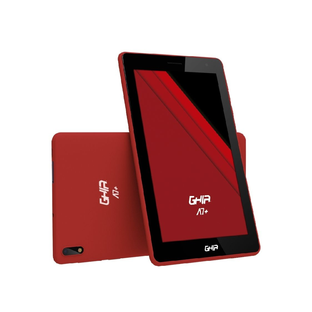 Tablet Ghia 7 A7 Plus, Quad Core A100, 2GB RAM, 16GB, Doble Cámara, WiFi, Bluetooth, 2500mAh, Android 10, Roja