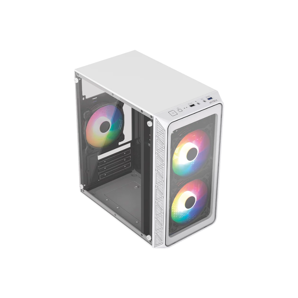 Gabinete Acteck Mini Torre Doom GI730, 600W, USB 3.0 y 2.0, 3 Ventiladores, Blanco (AC-939232)