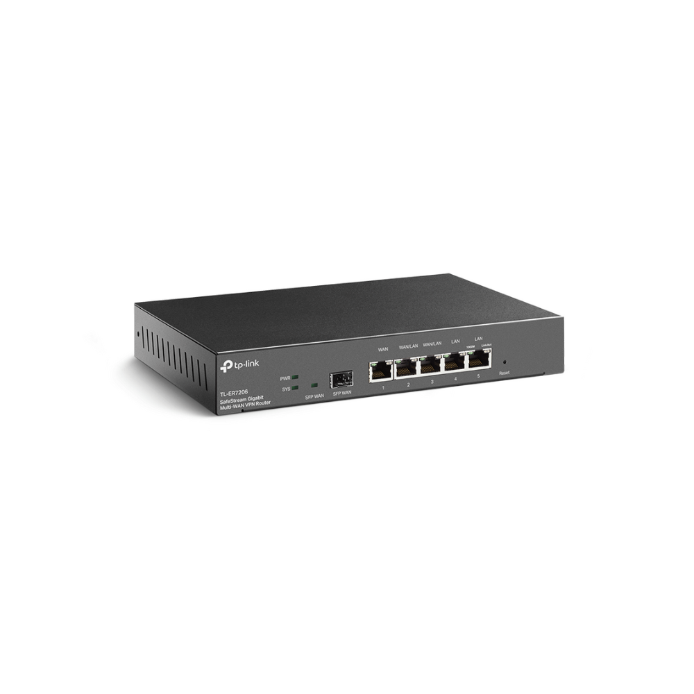 Router Omada VPN Multi-WAN Gigabit, 1 Puerto WAN SFP, 1 Puerto WAN RJ45, 2 Puertos LAN RJ45, 2 Puertos Configurables LAN/WAN, 150,000 Sesiones Concurrentes, Administracion Omada