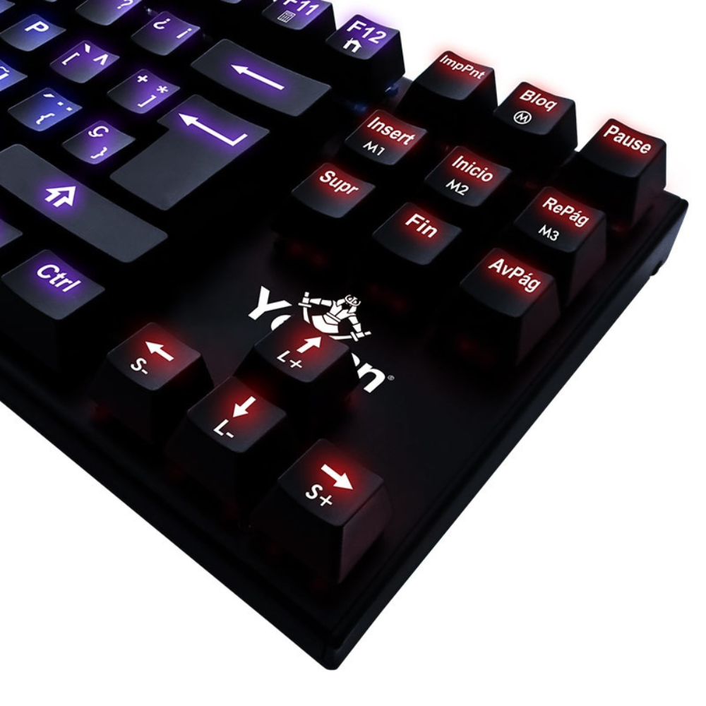 Teclado Gamer Yeyian YAT1806 Spark Serie 2000 Mecánico Switch Rojo RGB