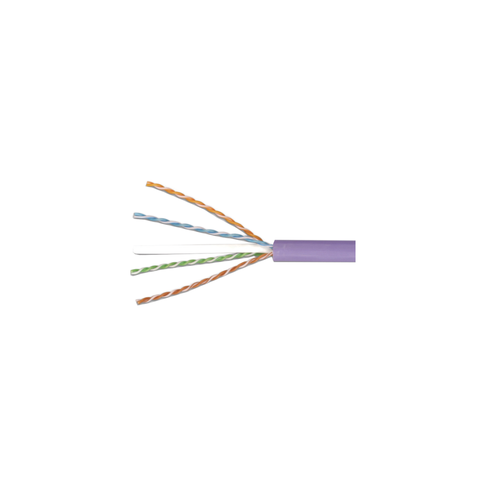 Bobina de Cable UTP Reelex, 4 Pares, Cat6 Desempeño, LS0H (Bajo Humo, Cero Halogenos), Violeta, 24 AWG, 305m